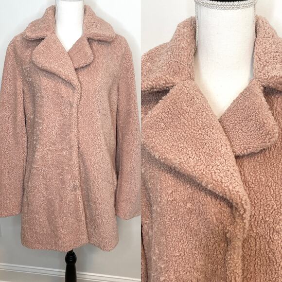Rachel Zoe Jackets & Blazers - Rachel Zoe Boucle Teddy Coat In Blush Pink Size Large